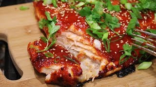 SWEET STICKY SPICY GOCHUJANG BAKED SALMON EASY RECIPE [upl. by Werner]