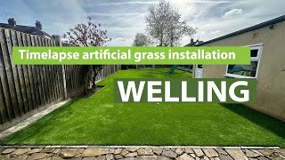 Artificial Grass Installation in Welling London  Timelapse [upl. by Assiled]