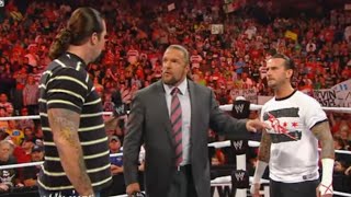 Triple H sets a match between CM Punk and Kevin Nash Raw August 29 2011 [upl. by Thais]