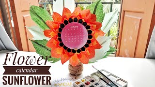 DIY Standing Sunflower Peony Calendar 2021 2026 Flower calendar templates [upl. by Galan]