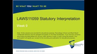 LAWS11059092018 Statutory Interpretation by John Milburn [upl. by Kearney]