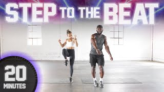 20 Minute Step to The Beat HIIT Workout NO EQUIPMENT [upl. by Devitt]