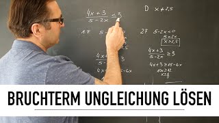 Wie löse ich eine Bruchterm Ungleichung   Fallunterscheidungen  Zeichnerische Lösung [upl. by Quinby253]