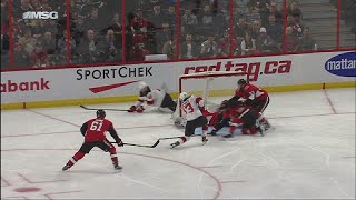 Nico Hischier blasts home first NHL goal in front [upl. by Llarret224]