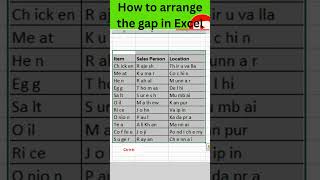 HOW TO FILL THE GAP IN EXCEL shorts technology [upl. by Davina]