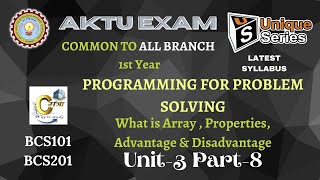 U3P8 Programming for Problem Solving btech 1st year  PPS Btech  AKTU Lecture  uniqueseries [upl. by Bonnie]