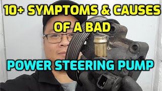 10 SYMPTOMS AND CAUSES BAD POWER STEERING PUMP [upl. by Stormi]