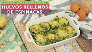 HUEVOS RELLENOS CON ESPINACAS  Cómo preparar huevos con bechamel  Receta de huevos rellenos [upl. by Ainocal]