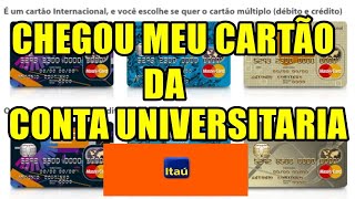 Chegou meu Cartão da Conta Universitária ITAU Cartão Itau card 20 Internacional [upl. by Trinia]