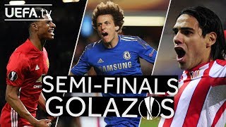 RASHFORD DAVID LUIZ FALCAO Great UEL Semifinals GOALS [upl. by Hidie]