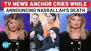 TV News Anchor Cries While Announcing Nasrallahs Death Lebanese Mourn On Streets  Hezbollah [upl. by Formenti412]