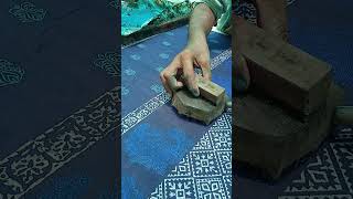 woodblock printing on textile [upl. by Nohsram]