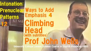 Prof John WellsIntonation Prenuclear Patterns12Ways to Add Emphasis4Climbing HeadUCL Summer [upl. by Erleena169]