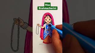 Maa Brahmacharini Drawing Part2 shorts youtubeshorts maabrahmacharini drawing art [upl. by Haramat]