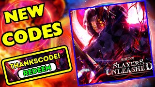 CODES Slayers Unleashed CODES 2023 Roblox Codes for Slayers Unleashed [upl. by Fari417]