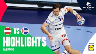 The effort was not enough  Austria vs Iceland  Highlights  Mens EHF EURO 2024 [upl. by Ahsiakal]