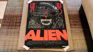 Mondo Monday ALIEN Tyler Stout Screen Print Limited Poster art collection Review HD mondo tees [upl. by Preston235]