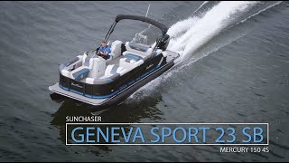 Top 3 Highlights on the 2023 Sunchaser Geneva Sport Pontoon  Mercury Outboard [upl. by Allicsirp]