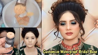 Parlor Secret Customize Bridal Base for Professional use  Green Glittery Smokey Eyemakeup [upl. by Colyer46]