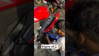 Engine oil ￼change R15v4 mt15 motovlog biker shortsfeed r15fans r15racer r15andr15mdifference [upl. by Lamek]