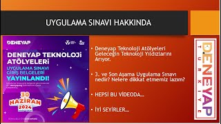 Deneyap Teknoloji Atölyeleri 3 Aşama Uygulama Sınavı Detaylı Anlatım [upl. by Nofets]