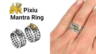 Adjustable Feng Shui Pixiu Mantra Ring Wealth Money amp Luck Ring Silver amp Gold fengshui mantra [upl. by Adli]