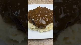 Salisbury Steak amp Brown Gravy cooking oldschool hamburger recipe fyp [upl. by Hillyer]