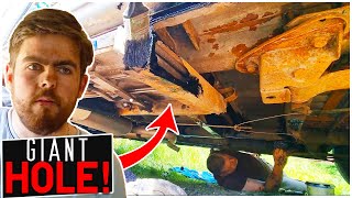 Using Blacking to Underbody Seal Our 20 Year Old Rustbucket Campervan [upl. by Dahc]