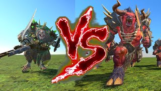 Throt the Unclean VS Minotaurs of Khorne Total War Warhammer 3 [upl. by Ahsikahs760]