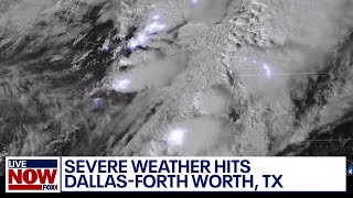 Texas Weather Tornado warnings and severe weather in DallasFort Worth region  LiveNOW from FOX [upl. by Chavey]