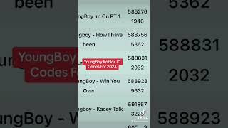 NBA YoungBoy Roblox ID Codes For 2023 shorts nba nbayoungboy [upl. by Selimah]