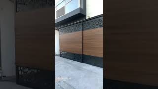 Portón corredizo en acabado madera y Celosia metálica garage Doors monterrey Herreria [upl. by Attalie]