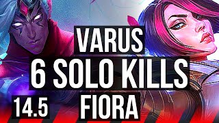 VARUS vs FIORA TOP  6 solo kills 600 games  KR Master  145 [upl. by Alfie]