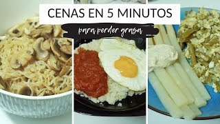 Cenas en 5 MINUTOS para perder grasa 🌿 Fáciles y vegetarianas [upl. by Bergren]