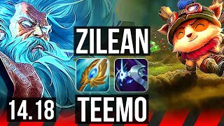 ZILEAN vs TEEMO TOP  429 500 games Rank 12 Zilean  EUW Challenger  1418 [upl. by Bolt]