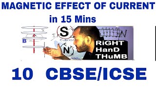 MaGNETiC EFFeCT Of CuRReNT in 15 Mins  X CBSE  ICSE  RIGHT HAND THUMB RULE [upl. by Laamak529]