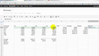 Google Docs  Spreadsheet  Summary of Formulas [upl. by Ojibbob]