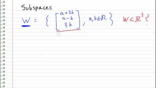 Linear Algebra  13  Checking a subspace EXAMPLE [upl. by Joela984]