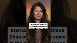 Chloe Zhao confirms the voice in the Eternals postcredit scene shorts [upl. by Ahsekin]