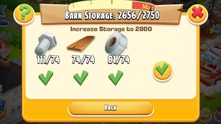 Upgrading Barn Storage to 2800 in Hay Day  Gameplay  Level 75 💚 [upl. by Saffian13]