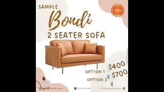 SAMPLE BONDI 2 SEATER BROWN SOFA MORE THAN HALF PRICE DROP [upl. by Asirrac]