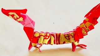 Red packet dragon  Chinese Zodiac 2024 CNY DIY  Chinese New Year Decoration Ideas CNY Crafts 2024 [upl. by Tonkin]