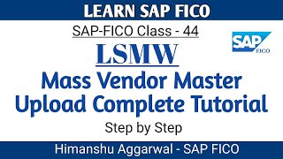 SAP LSMW for Vendor Master Upload  SAP Data Migration Tool [upl. by Dedie]