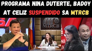 DUTERTE CELIZ AT BADOY BINAKLASAN NG PROGRAMA SA SMNI NG MTRCBhistoriadorfilipino [upl. by Lauder689]