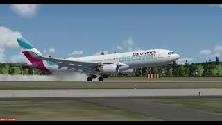 P3Dv45  eurowings Discover Landing  EDDF Frankfurt Intl Airport [upl. by Onida]