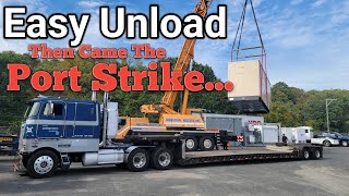 Crane Unloading Before Port Strike Causes FSC Trucking Issues [upl. by Zenas247]