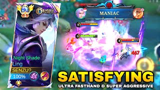 LING FASTHAND SATISFYING COMBO  2X MANIAC  SUPER AGGRESSIVE amp ON POINT GAMEPLAY Mobile Legends [upl. by Specht]