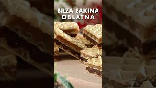 Brza bakina obratna  oblatne s keksom čokoladom i orasima cake recipe food kolaci shorts [upl. by Yoral900]