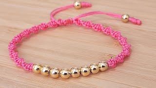 PULSERA FACIL DE HACER ESPIRAL ROSA BRACELET [upl. by Norrabal]