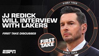 JJ IS EXACTLY WHERE HE WANTS TO BE 👀 Stephen A on Redick interviewing with Lakers  First Take [upl. by Allina370]